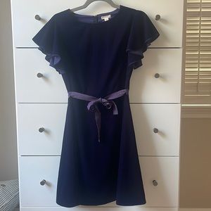 Velvet purple/blue holiday dress with sparkly ribbon belt